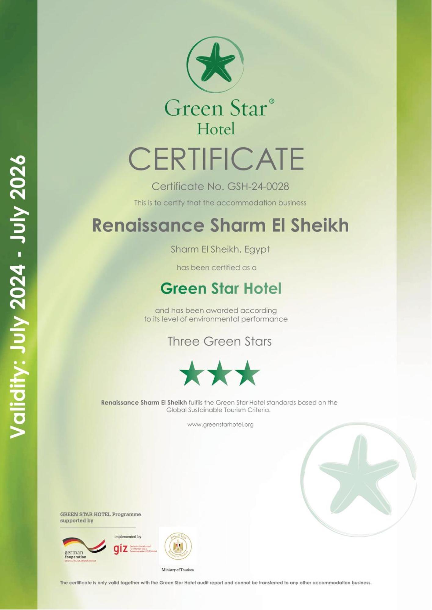 Renaissance Sharm El Sheikh Golden View Beach Resort Ngoại thất bức ảnh Green Star Hotel Certification
